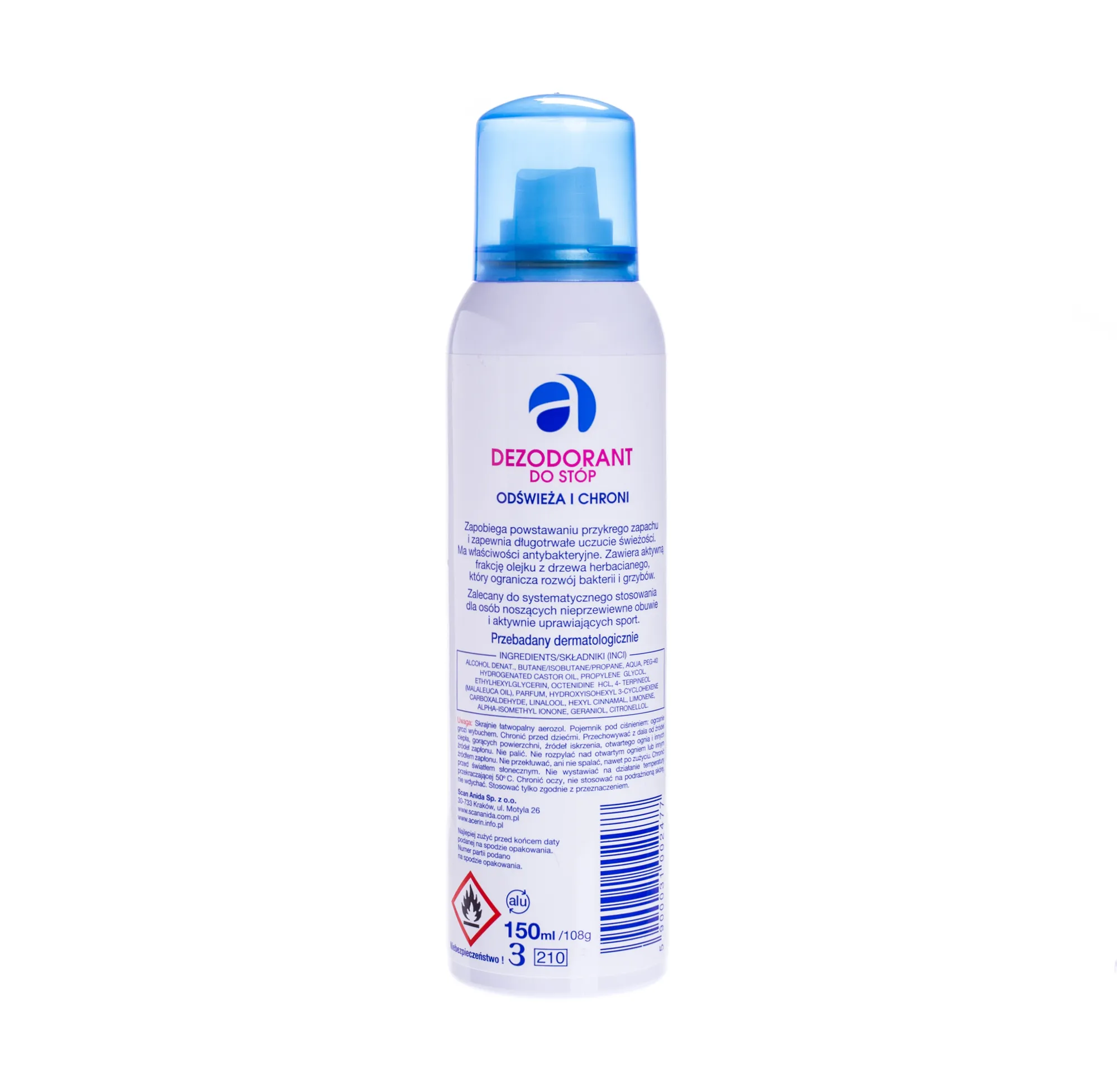 Acerin Sport Active, dezodorant do stóp, 150 ml 