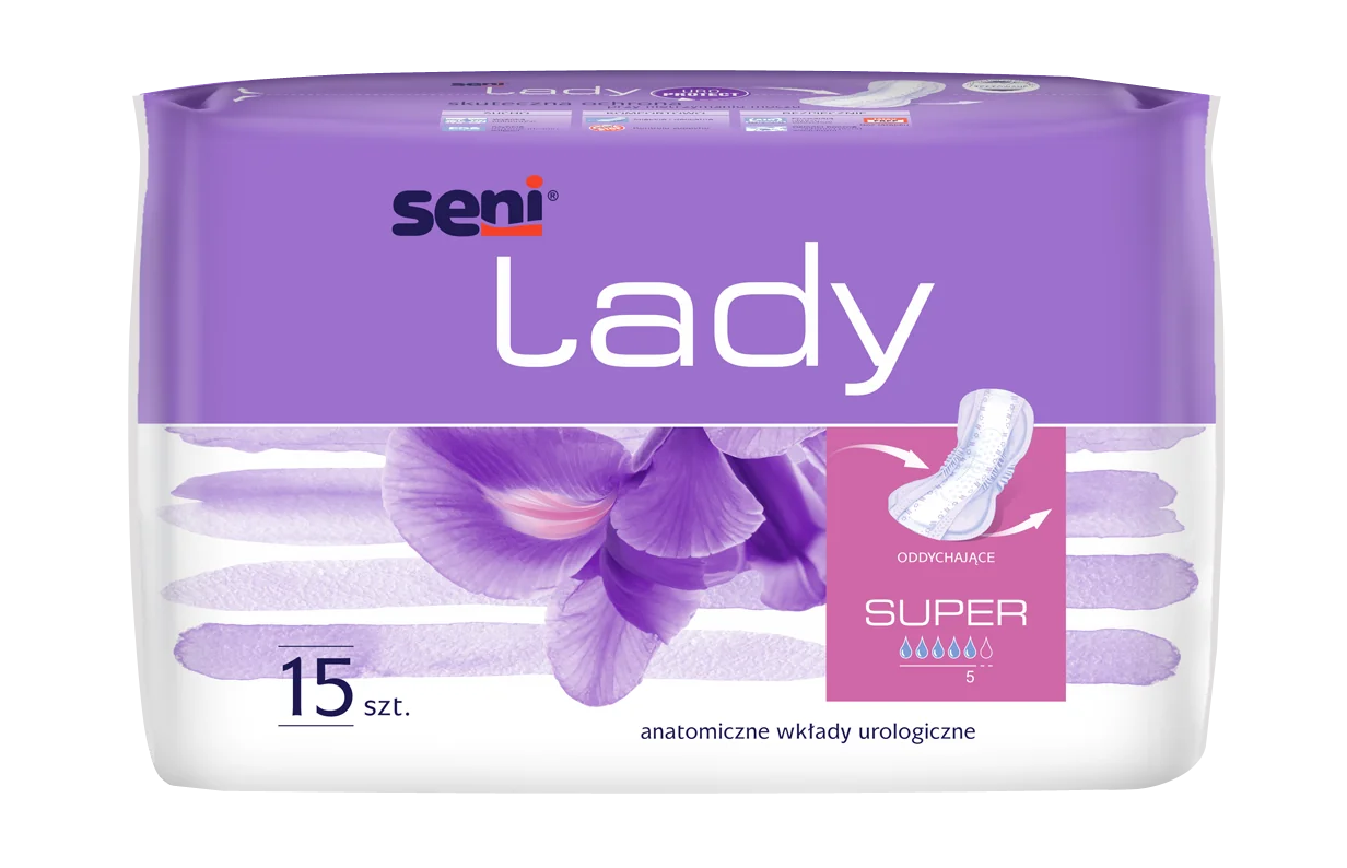 Seni Lady Super, anatomiczne wkłady urologiczne, 15 sztuk