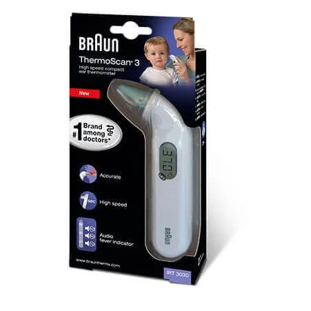 Braun IRT3030 Thermoscan 3 termometr elektroniczny do ucha, 1 szt.