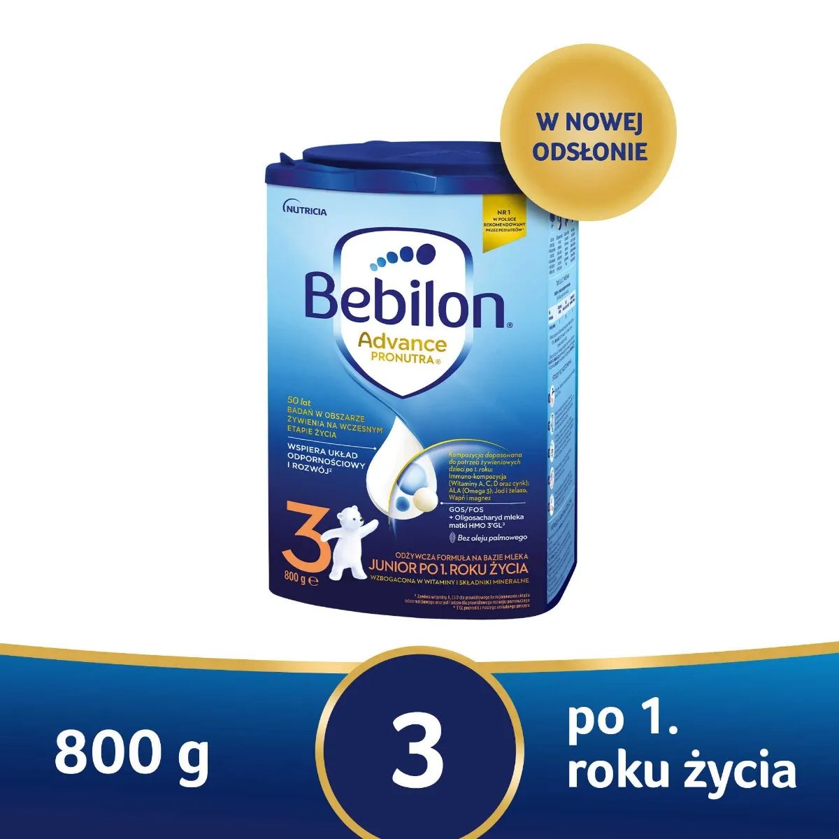 Bebilon 3 Pronutra-Advance, mleko modyfikowane po 1. roku życia, 800 g