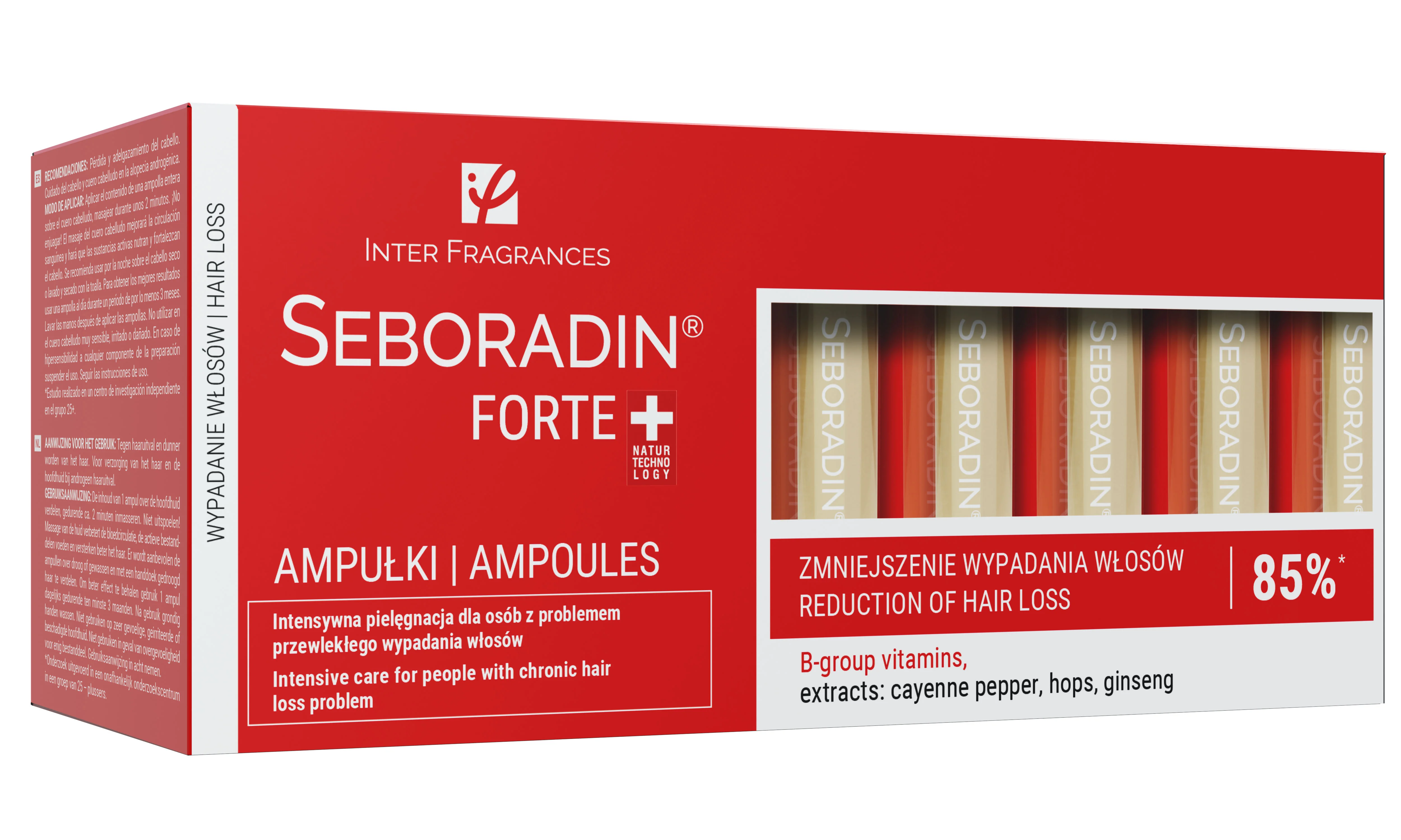 Seboradin Forte ampułki przeciw wypadaniu włosów, 14 sztuk