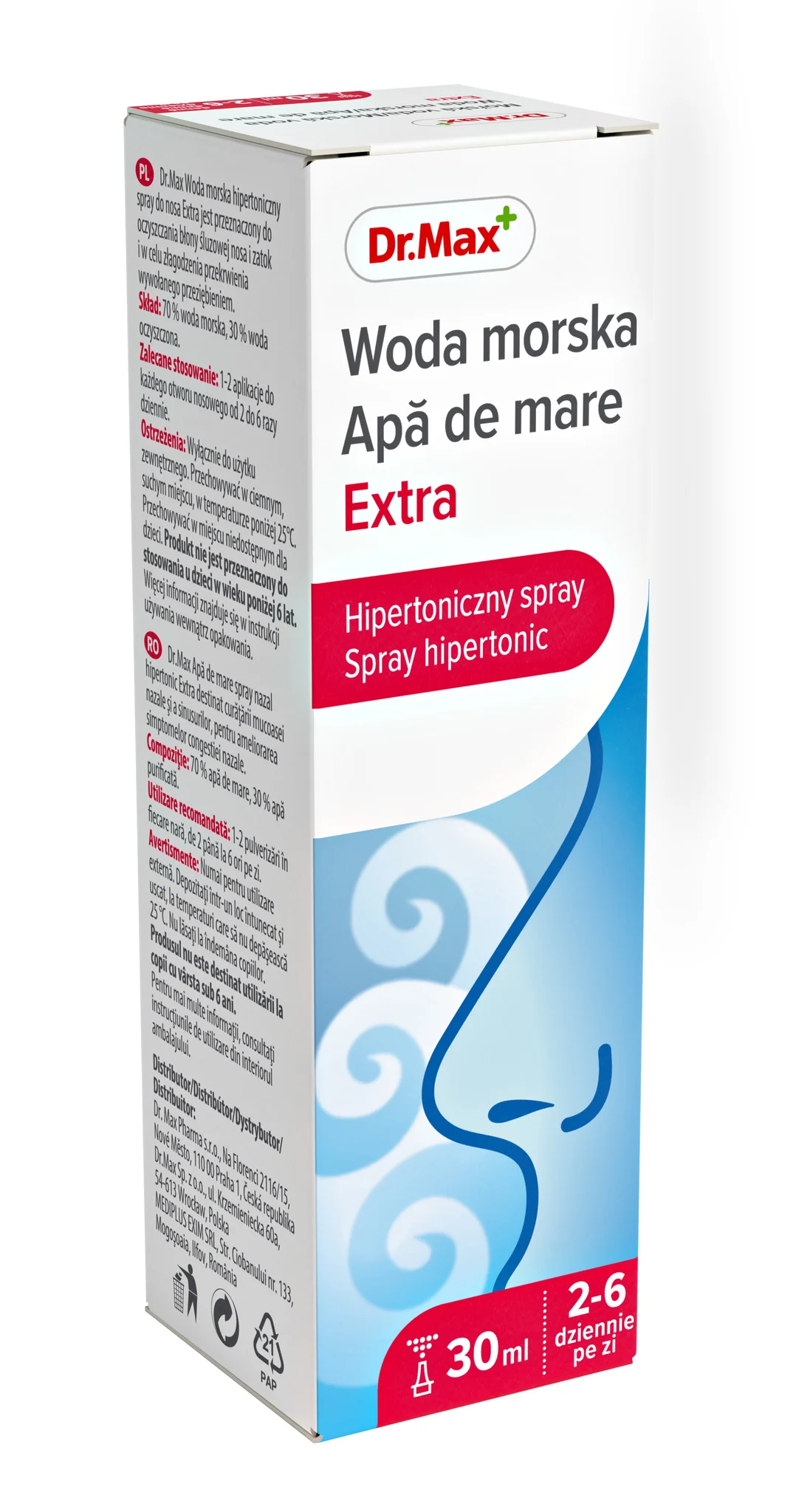 Dr.Max Extra woda morska, spray hipertoniczny, 30 ml