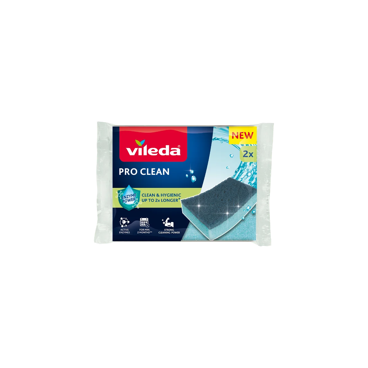 Vileda Pro Clean zmywak z enzymami, 2 sztuki