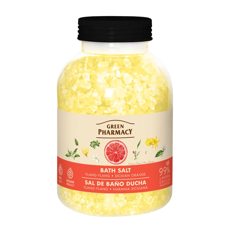 Green Pharmacy sól do kąpieli Ylang-Ylang i Sycylijska pomarańcza, 1 kg