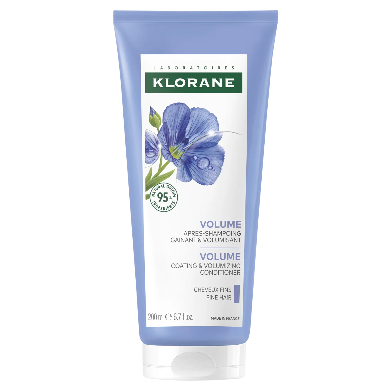 Klorane odżywka z organicznym lnem do włosów cienkich i pozbawionych objętości, 200 ml