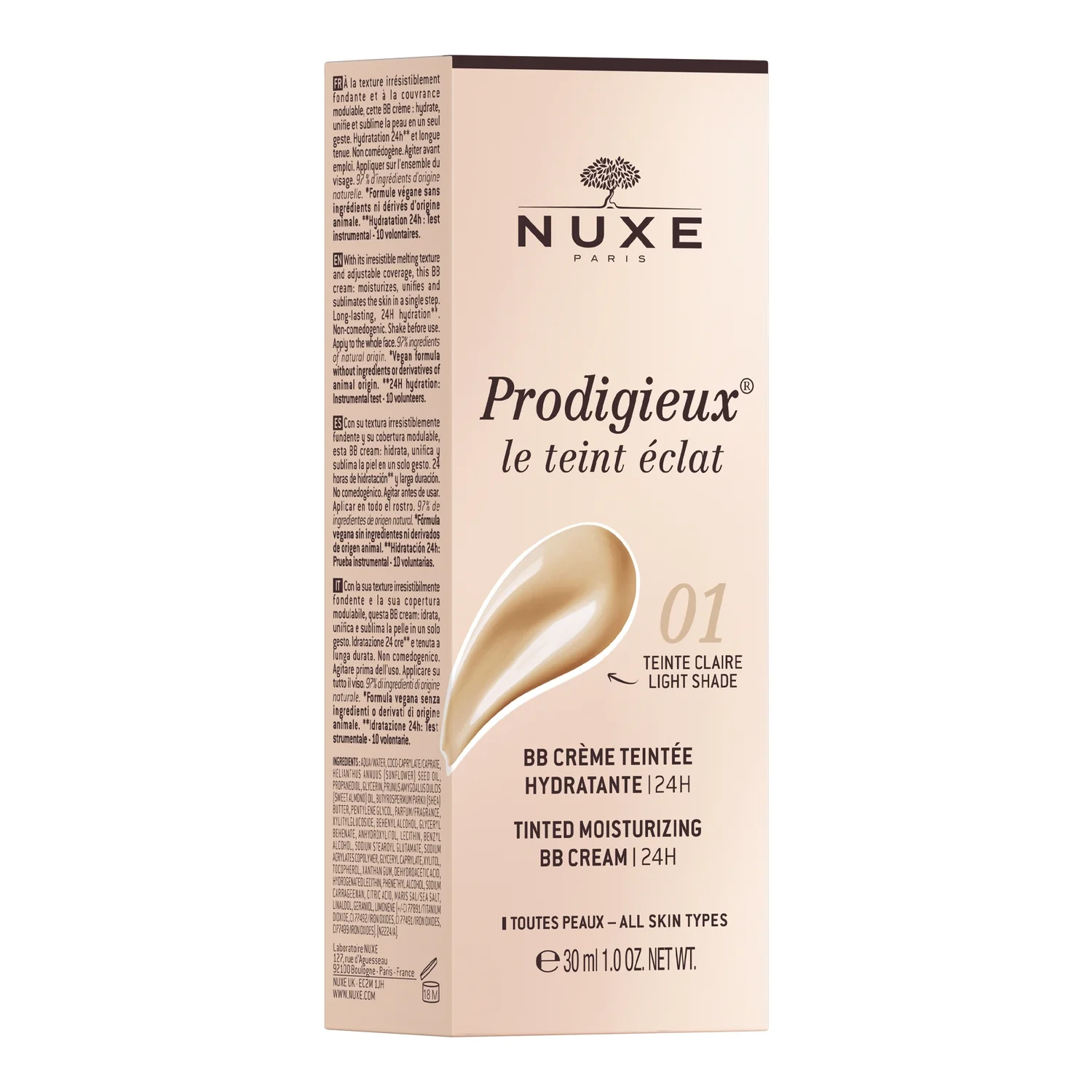Nuxe Prodigieux® krem BB do twarzy 01 jasny, 30 ml