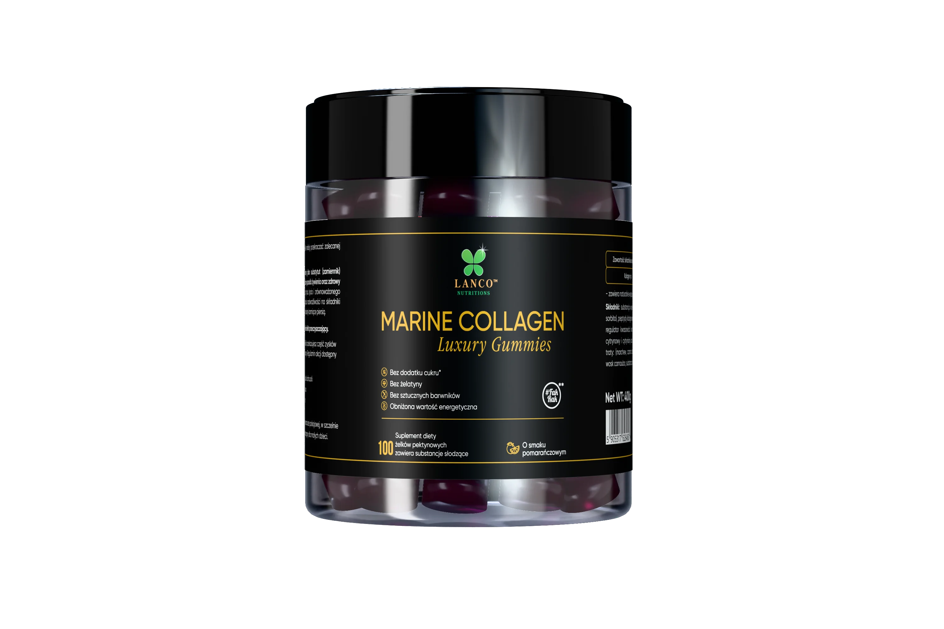 Lanco Marine Collagen o smaku pomarańczowym, 100 żelków