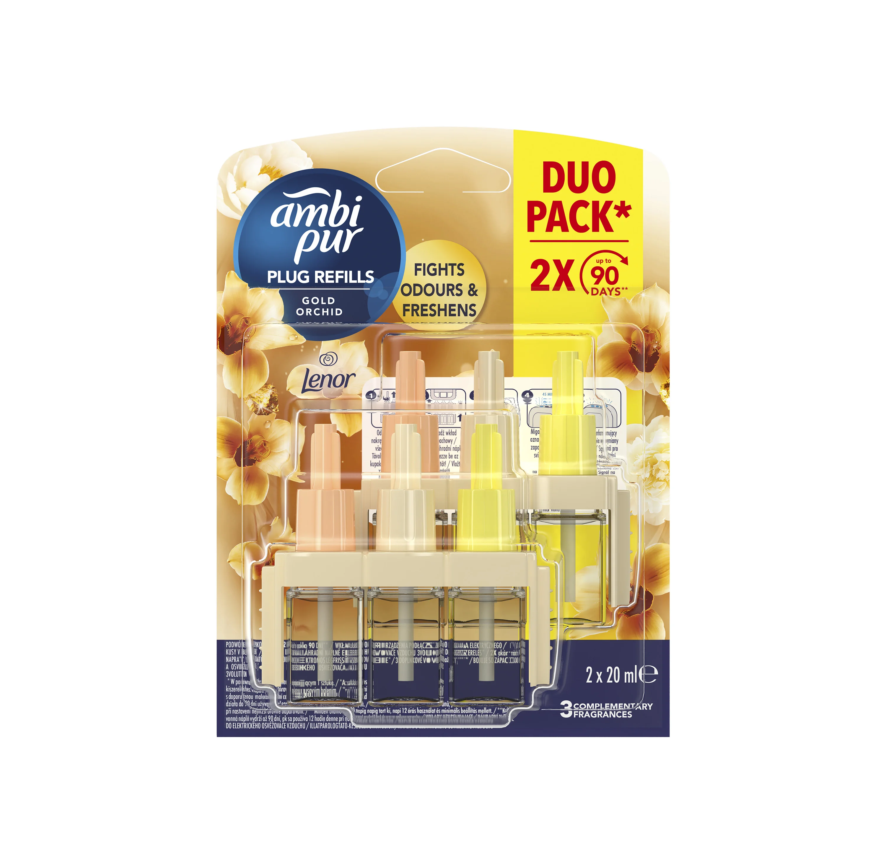 Ambi Pur 3Volution Gold Orchid wkład do elektrycznego odświeżacza powietrza, 2 x 20 ml