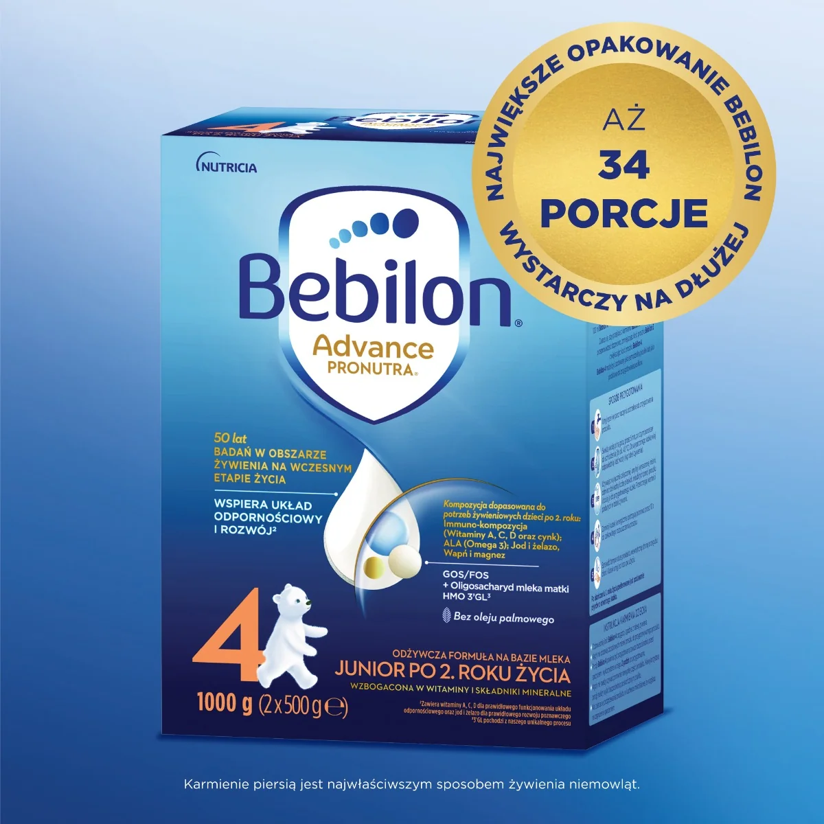 Bebilon 4 Advance Pronutra Junior mleko modyfikowane po 2. roku życia, 1000 g