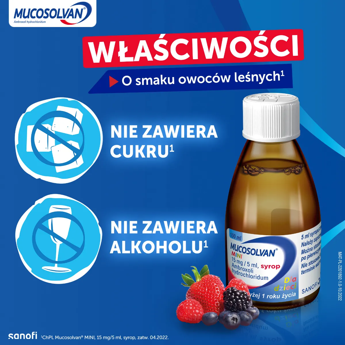 Mucosolvan Mini, 15 mg / 5 ml, syrop 100 ml 