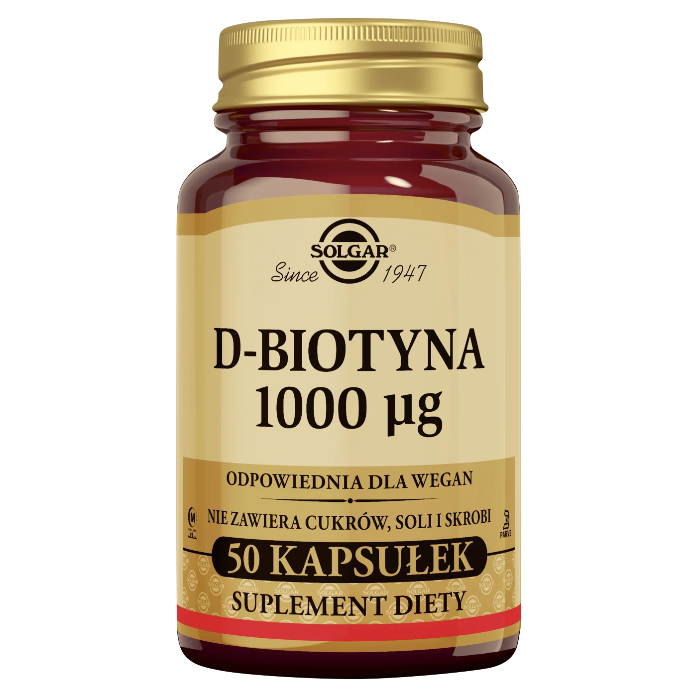 Solgar D-biotyna 1000 mcg, suplement diety, 50 kapsułek