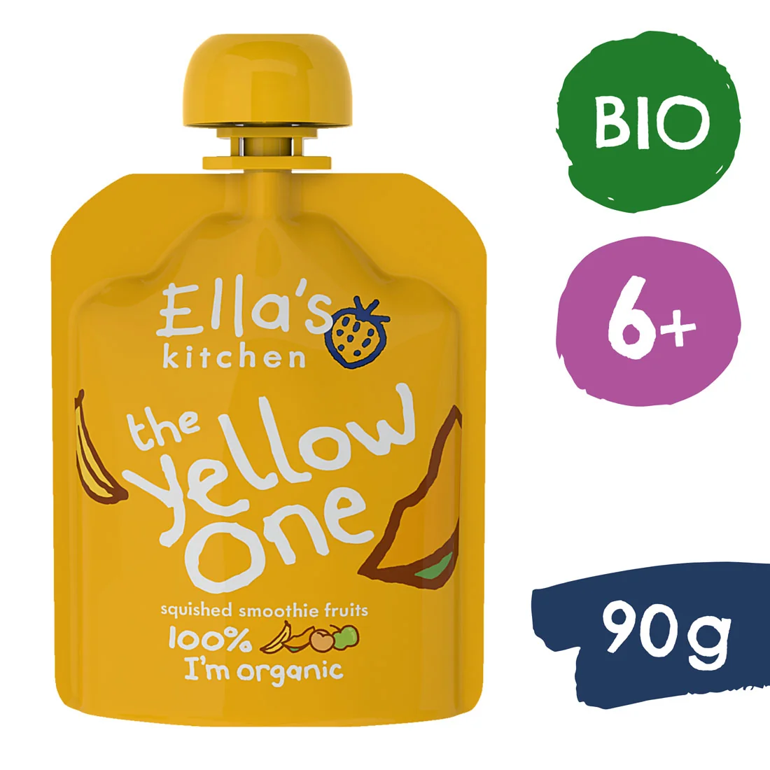 Ella's Kitchen BIO Yellow One puree owocowe z bananem, 5 x 90 g
