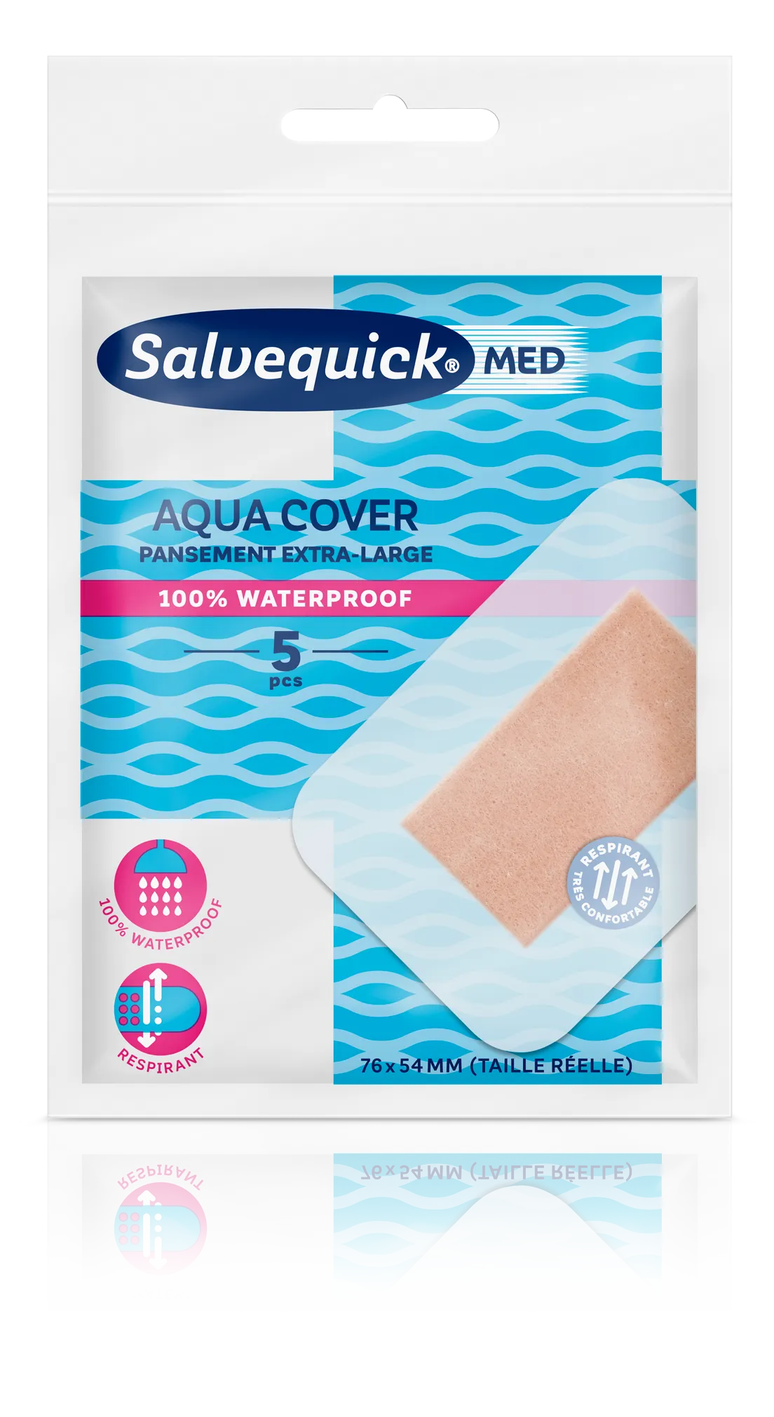Plaster Salvequick Med Aqua Cover, 5 sztuk