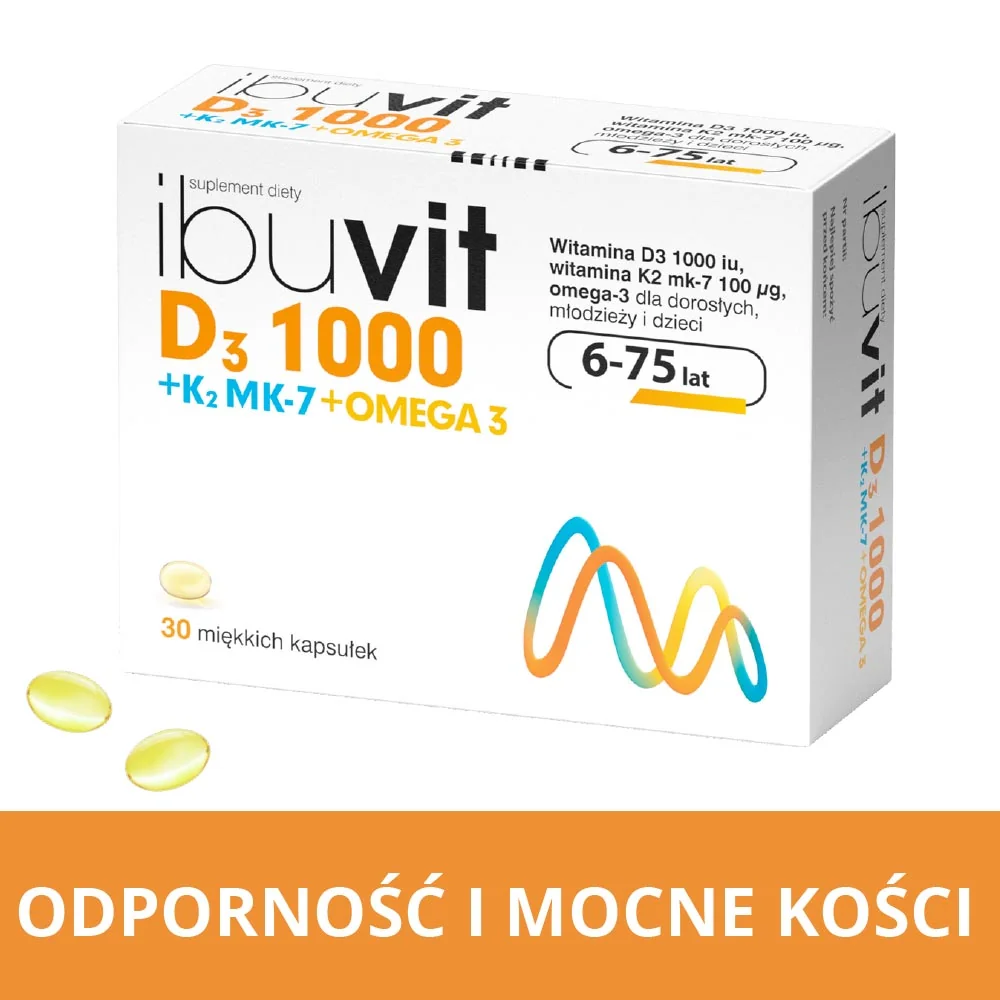 Ibuvit D3 1000 + K2 MK-7 Omega 3 30 kapsułek