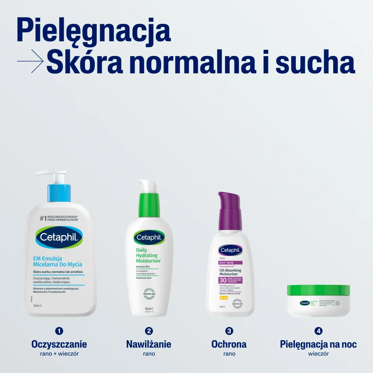 Cetaphil krem nawilżający na noc z kwasem hialuronowym, 48 g
