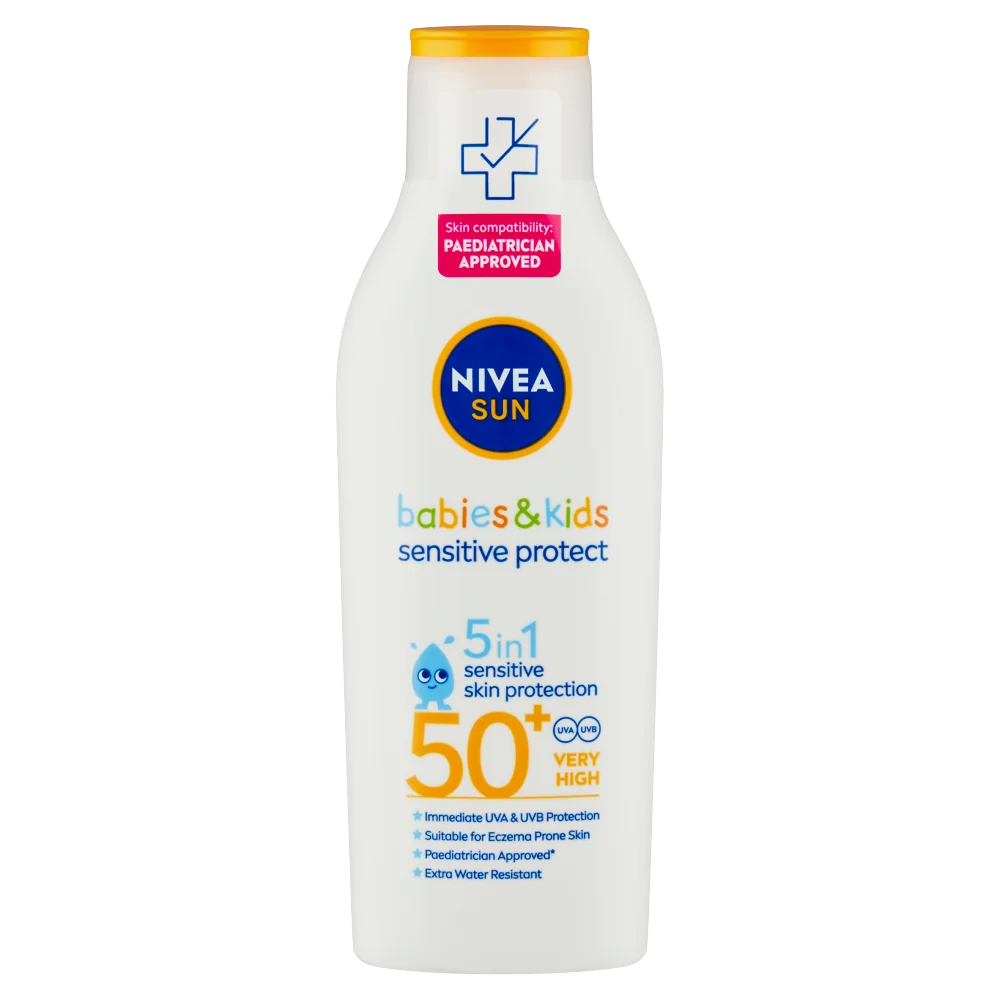 Nivea Sun Lotion Babies&Kids Sensitive mleczko do opalania dla dzieci SPF50+, 200 ml
