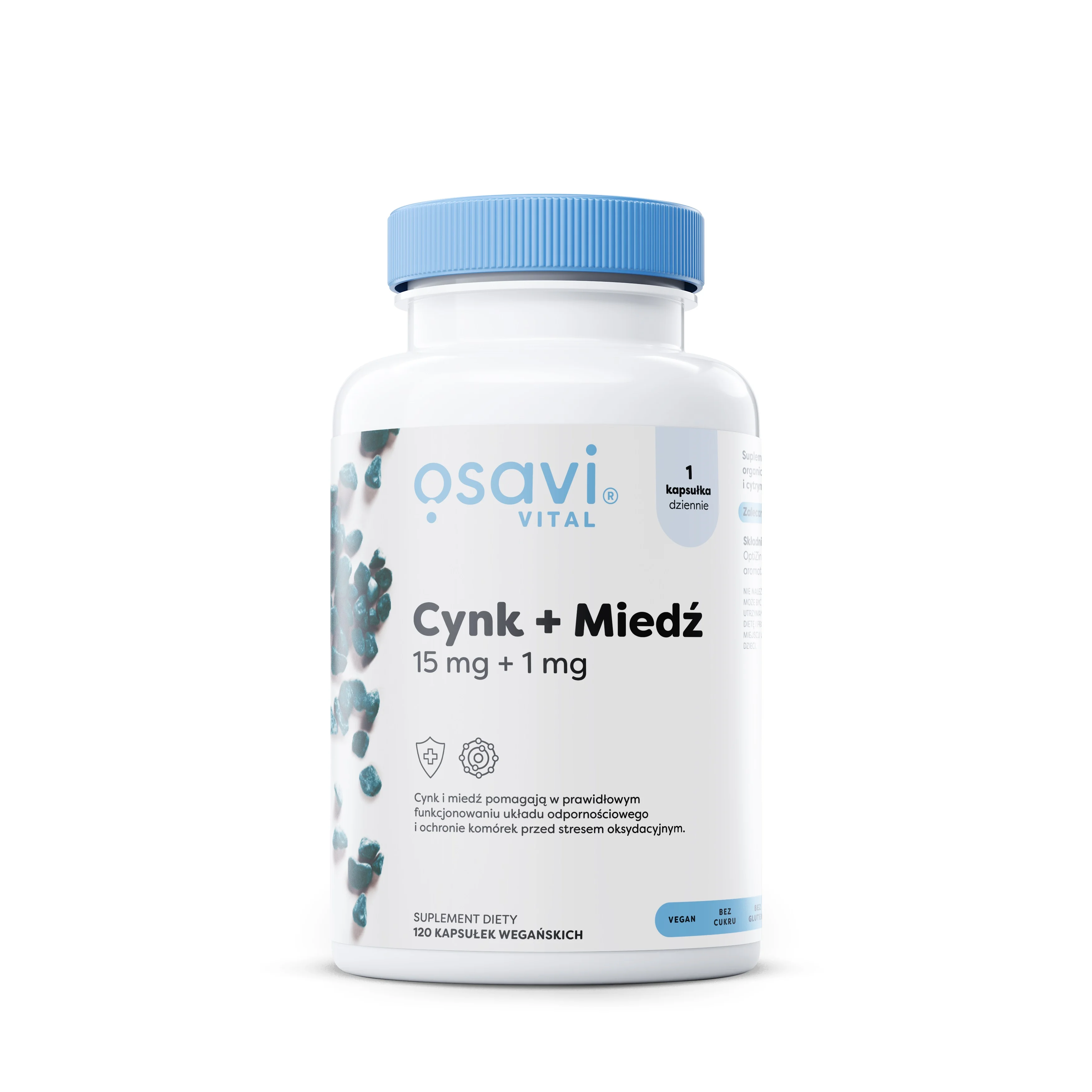 Osavi Cynk + Miedź 15 mg + 1 mg 120 kapsułek wegańskich