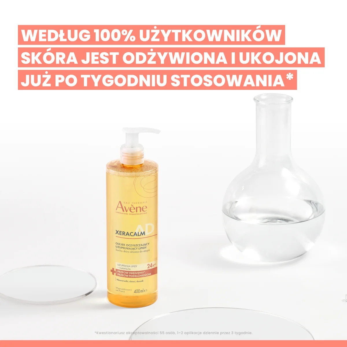Avène XeraCalm A.D. olejek oczyszczający do mycia, 400 ml