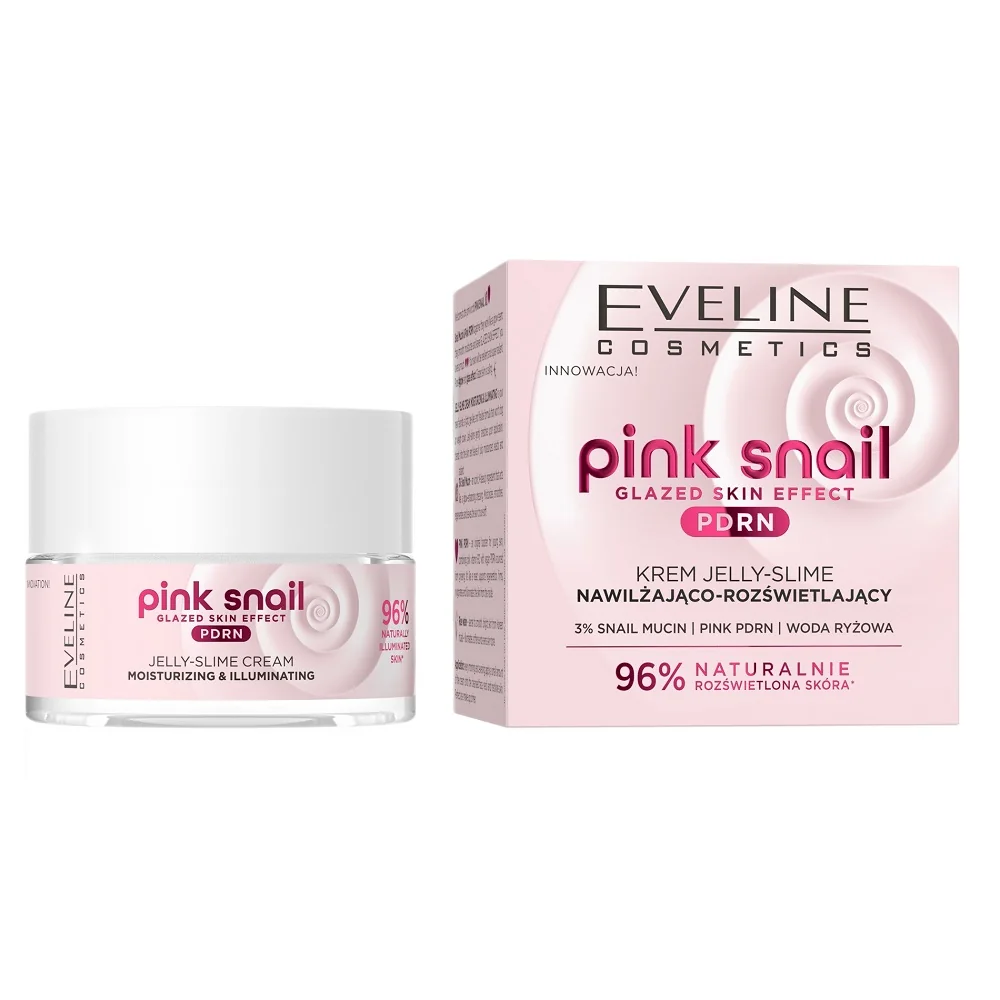 Eveline Pink Snail krem Jelly Slime nawilżająco-rozświetlający, 50 ml