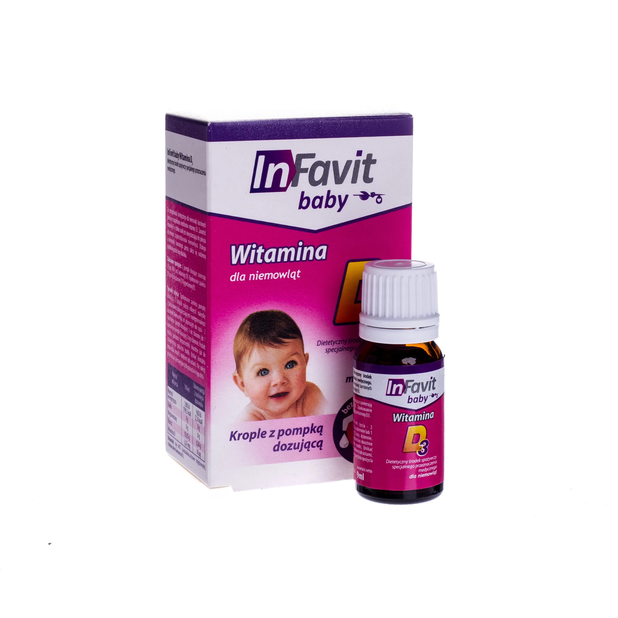 InFavit baby D3, witamina dla niemowląt, 9 ml