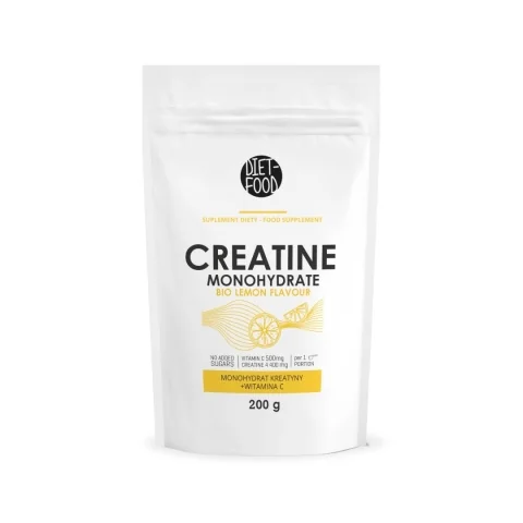 DIET-FOOD Kreatyna Monohydrat z Witaminą C cytryna, proszek, 200 g