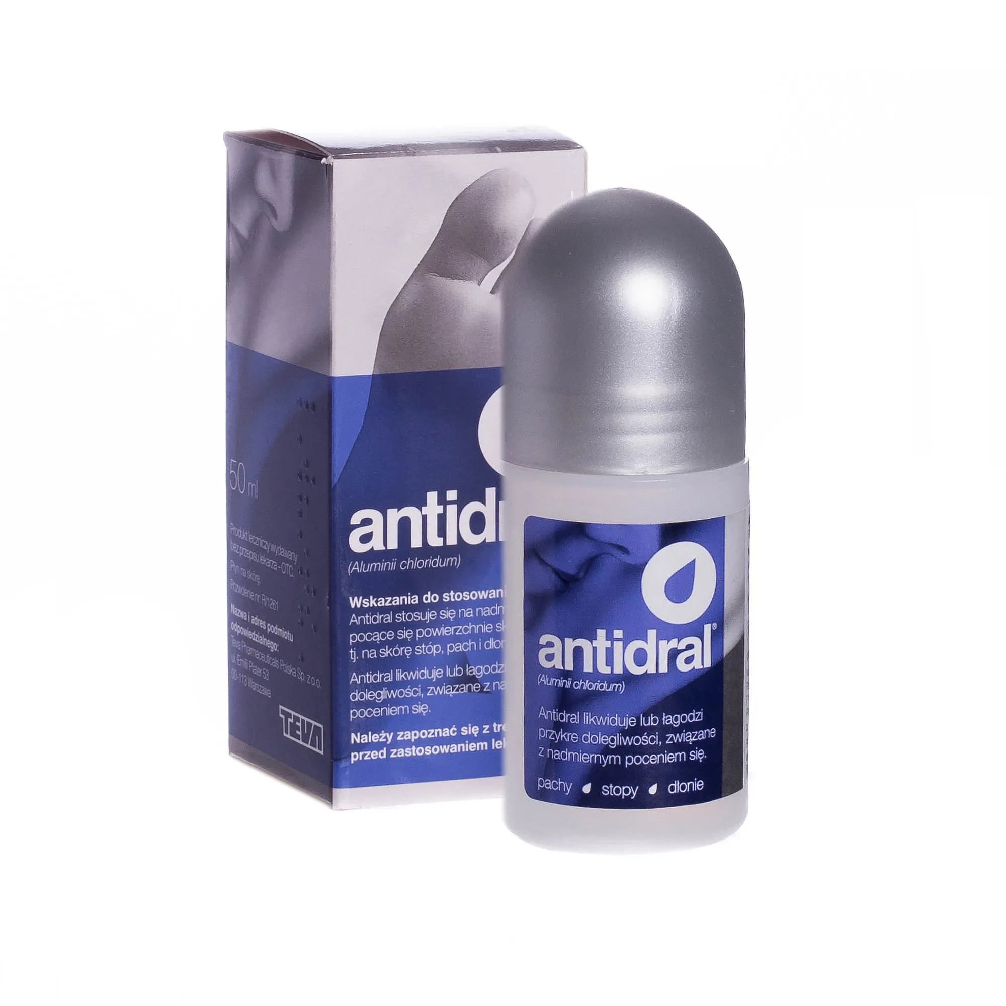 Antidral - lek do stosowania w przypadku nadmiernej potliwości skóry, 50 ml