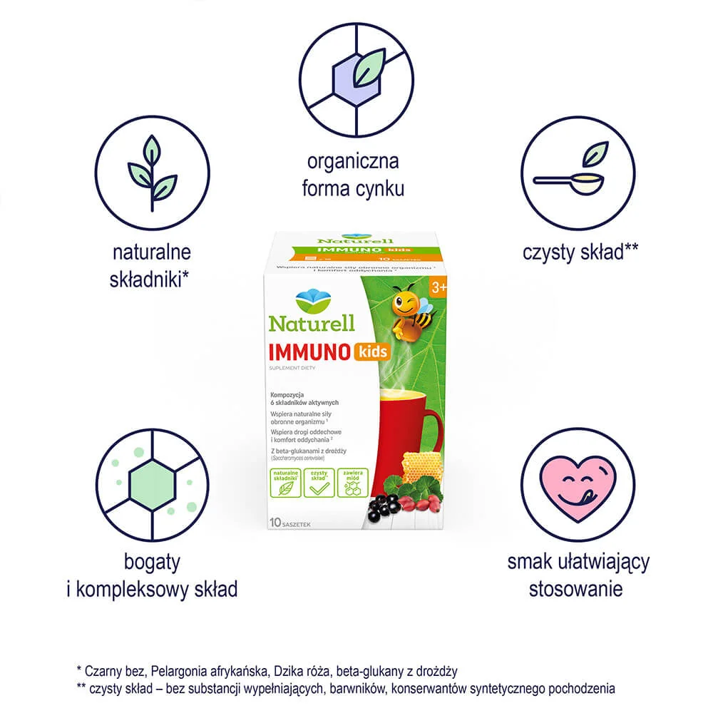 Naturell Immuno Kids suplement diety, 10 saszetek