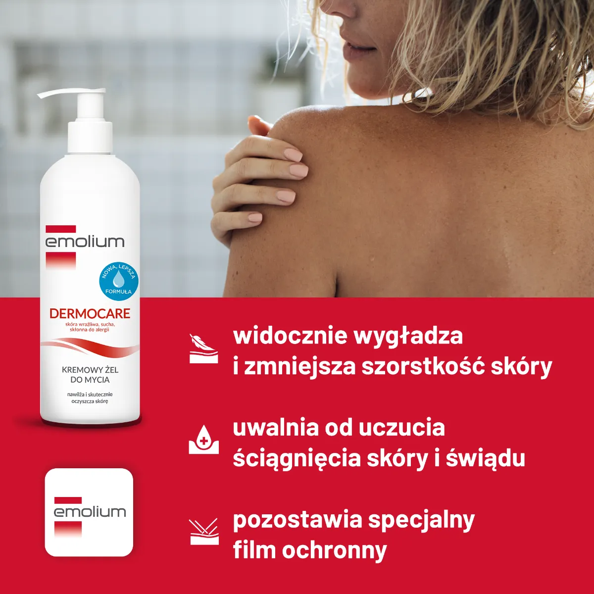 Emolium Dermocare, kremowy żel do mycia, 400 ml 