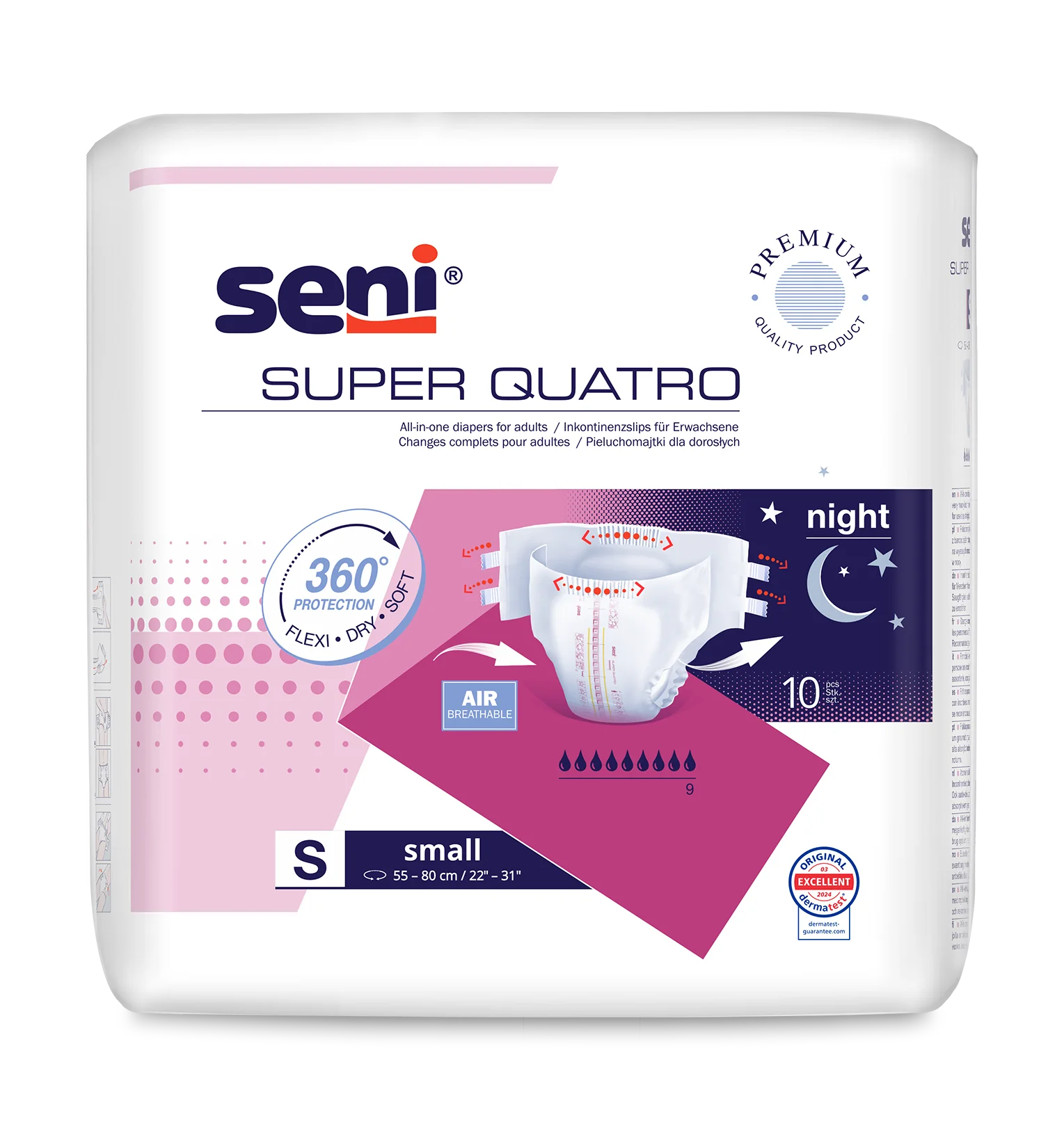 Seni Super Quatro pieluchomajtki S, 10 szt.