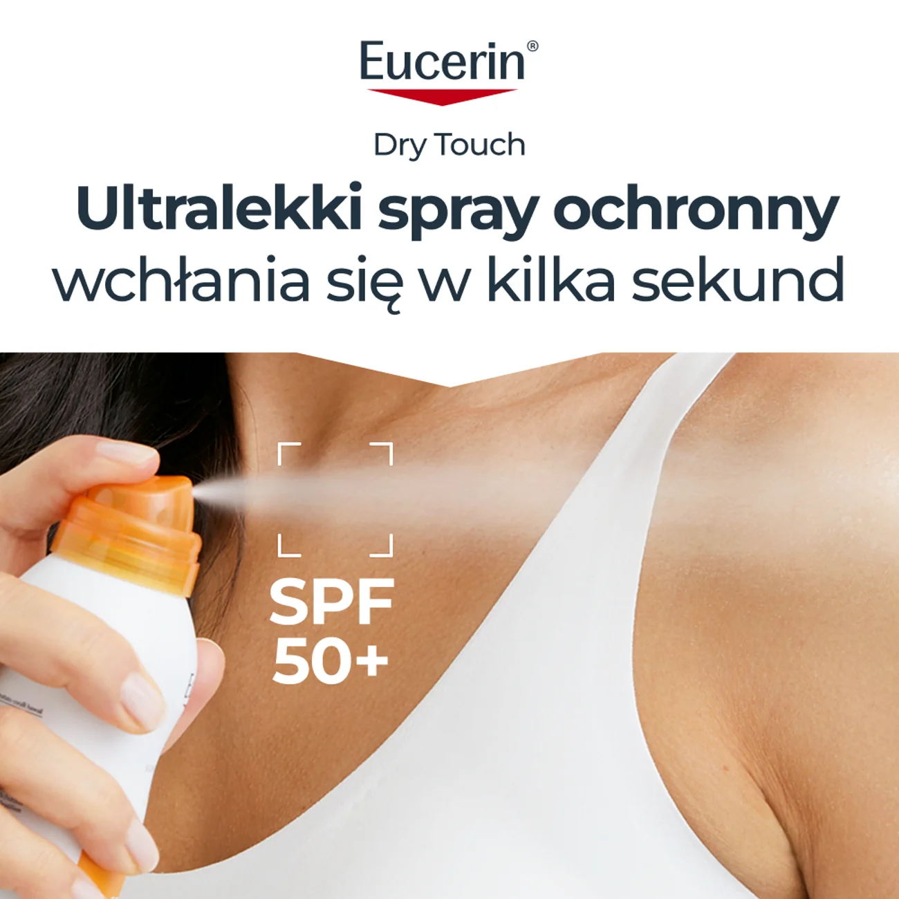 Eucerin Oil Control SPF 50 transparentny spray ochronny do ciała, 200 ml