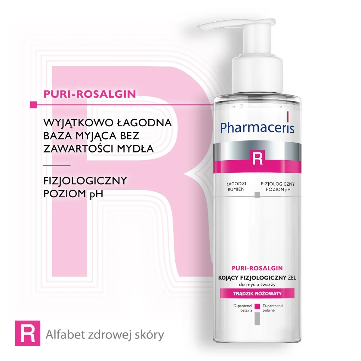 Pharmaceris R Puri-Rosalgin kojący fizjologiczny żel do mycia twarzy i okolic oczu, 190 ml