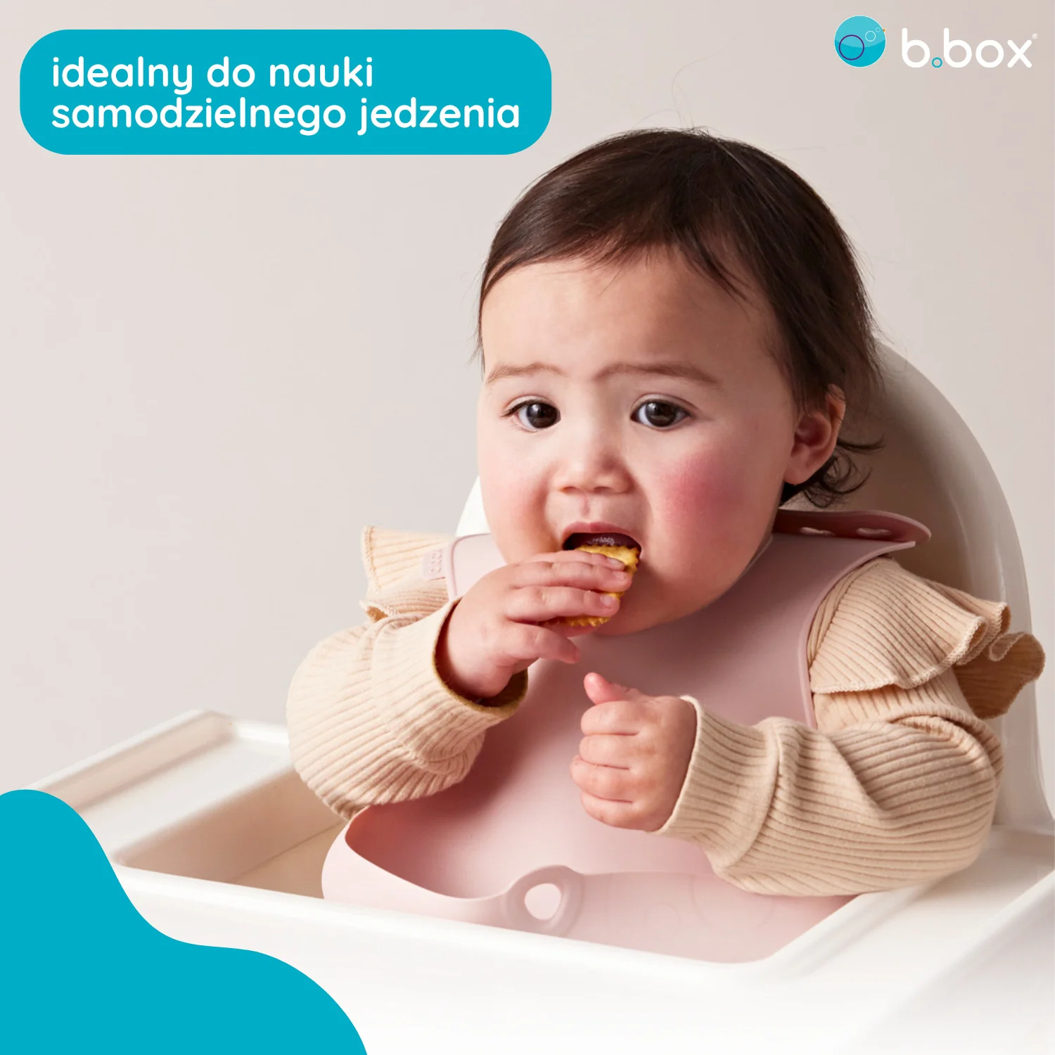 B.box śliniak z otwartą kieszonką różowy, 1 szt.