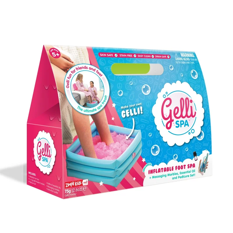 Zimpli Kids Gelli Spa domowe spa dla stóp z miską, przybornikiem i galaretką