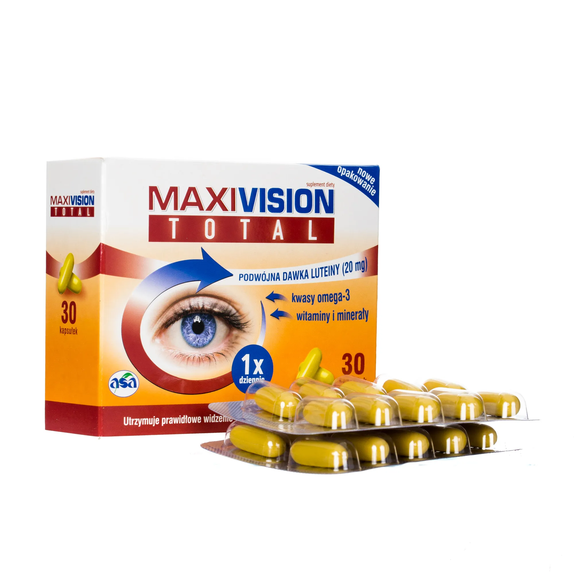 MaxiVision Total - suplement diety z podwójną dawką luteiny, 30 kapsułek 