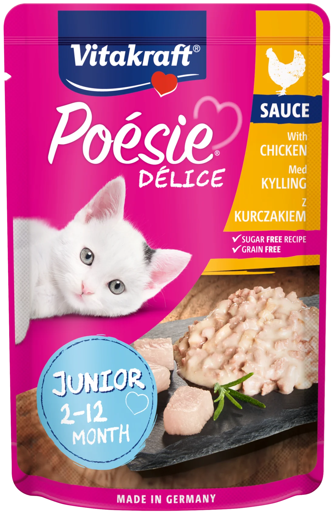 Vitakraft Poésie Délice Junior saszetka z kurczakiem dla kociąt, 85 g
