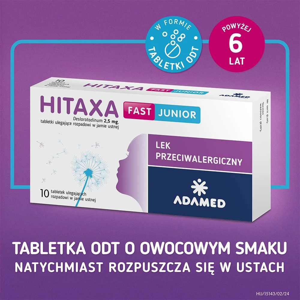 Hitaxa fast junior 2,5 mg, 10 tabletek ulegających rozpadowi w jamie ustnej