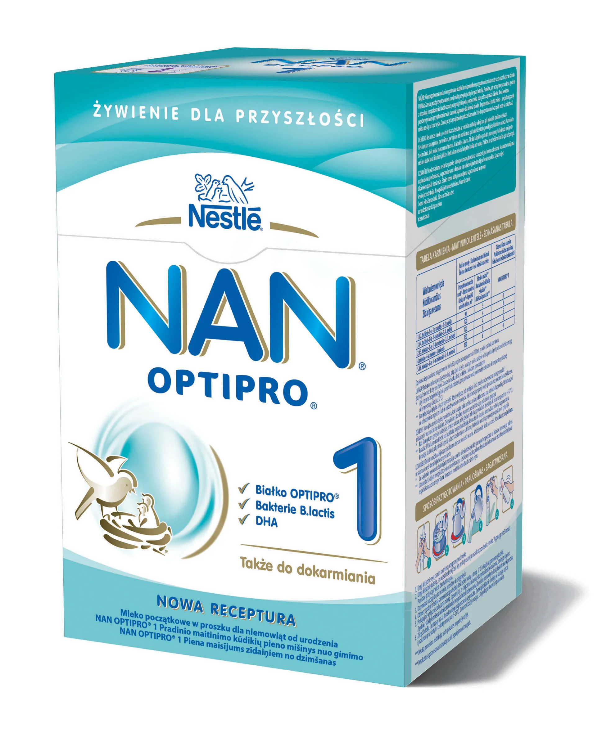 Nan Optipro 1. mleko początkowe w proszku dla niemowląt od urodzenia, 800 g