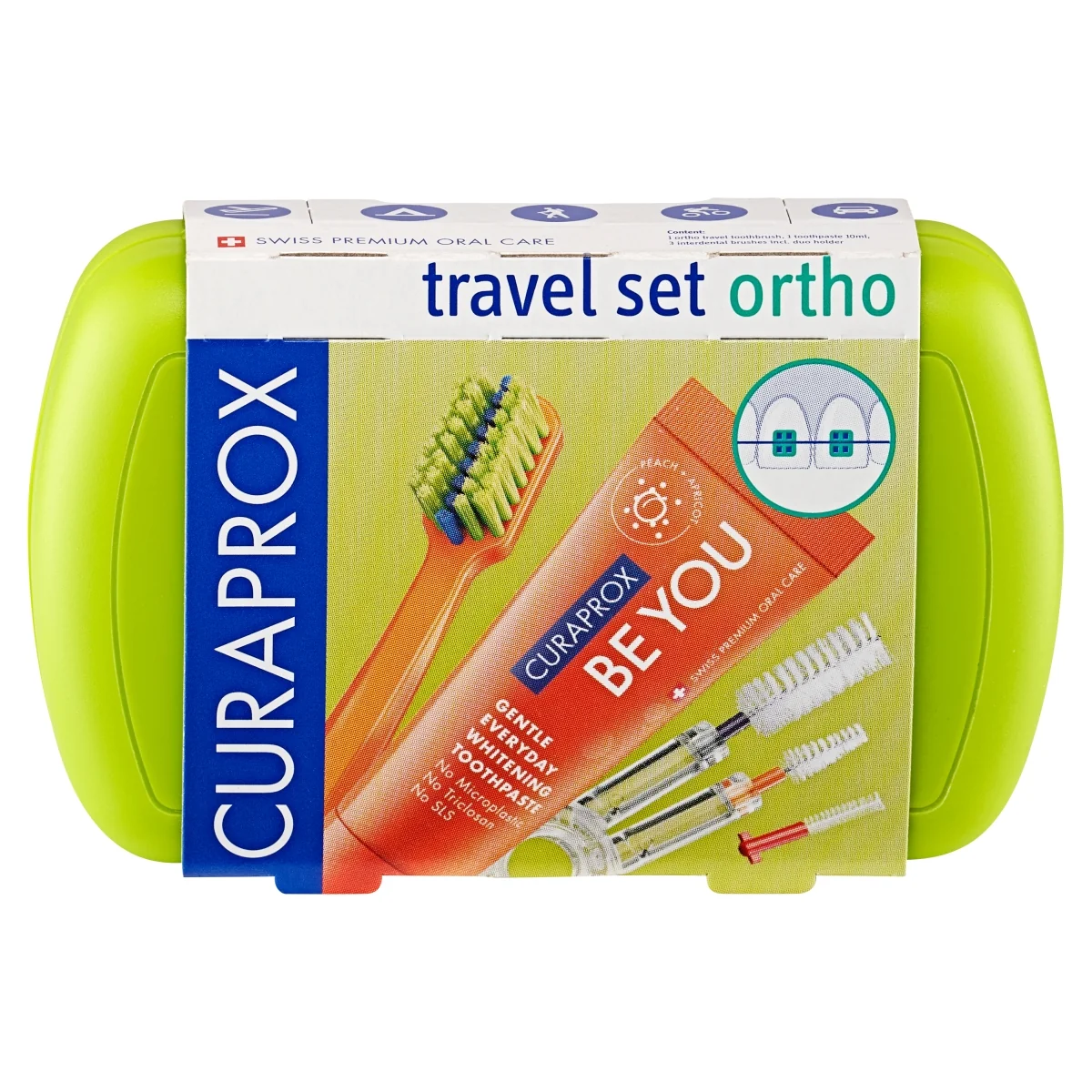 Curaprox Travel Set Ortho podróżny zestaw ortodontyczny zielony