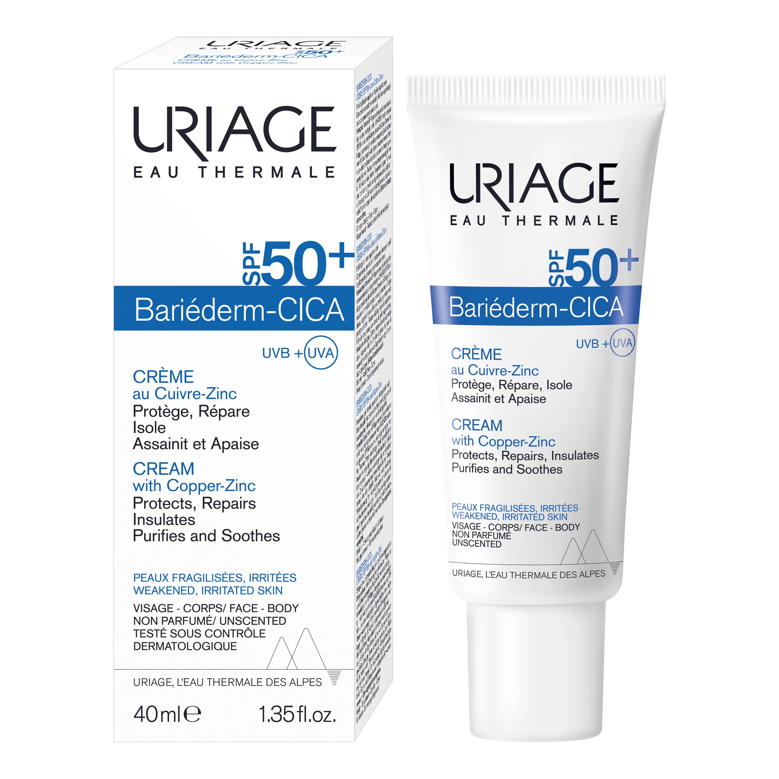Uriage Bariederm Cica krem, SPF 50+, 40 ml