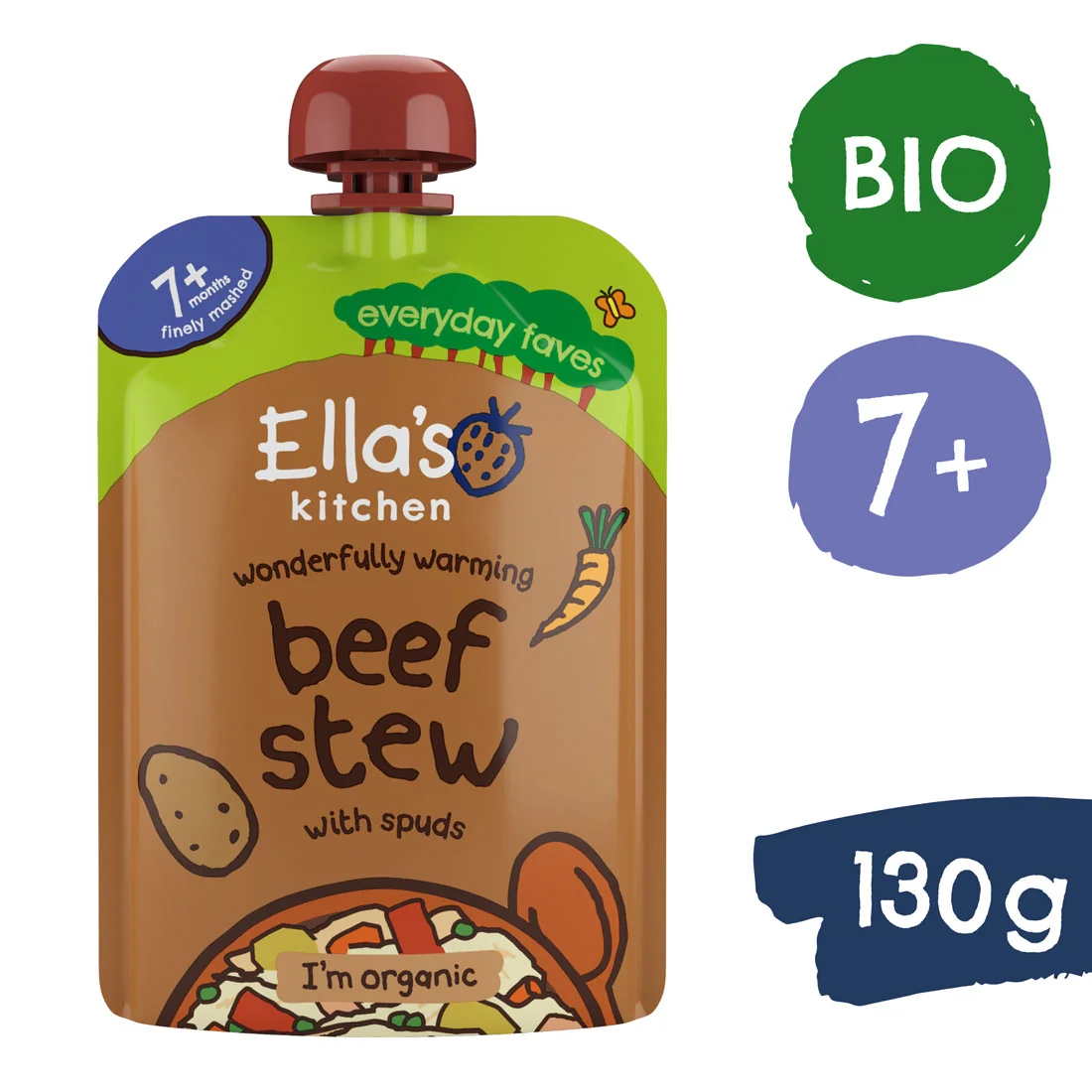 Ella's Kitchen BIO duszona wołowina z ziemniakami, 130 g