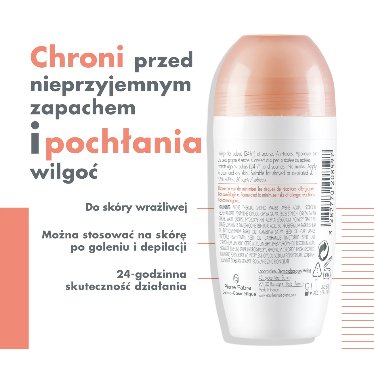 Avène BODY dezodorant 24h, 50 ml