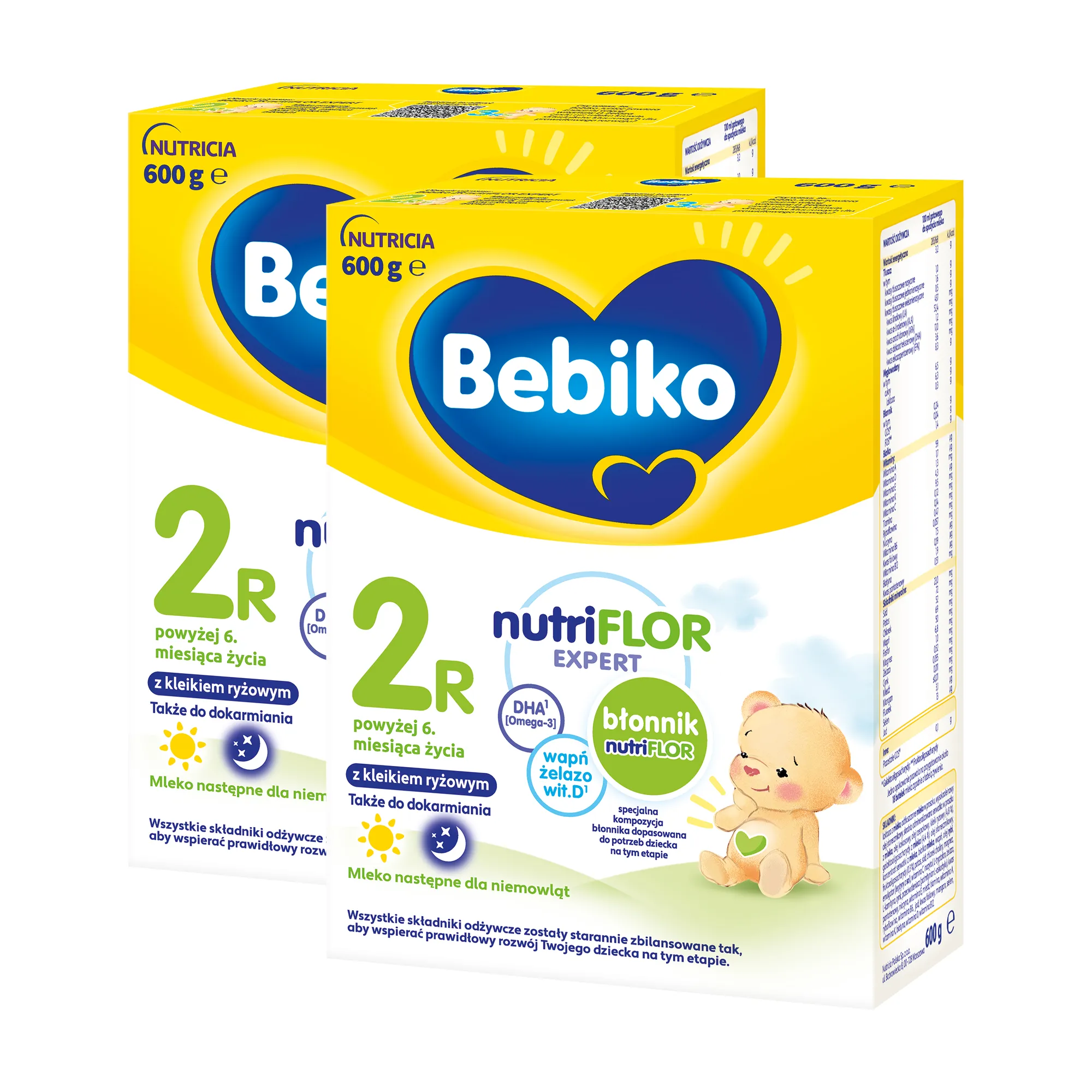 Bebiko 2R Mleko następne dla niemowląt powyżej 6. miesiąca życia, 2 x  600 g