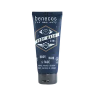 Benecos For Men Only Body Wash 3 w 1, naturalny odświeżający żel do mycia twarzy, ciała i włosów, 200 ml