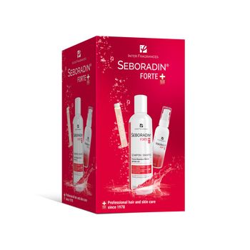 Seboradin Forte zestaw przeciw wypadaniu włosów 2+1: szampon + ampułki + booster, 200 ml + 14 x 5,5 ml + 50 ml 