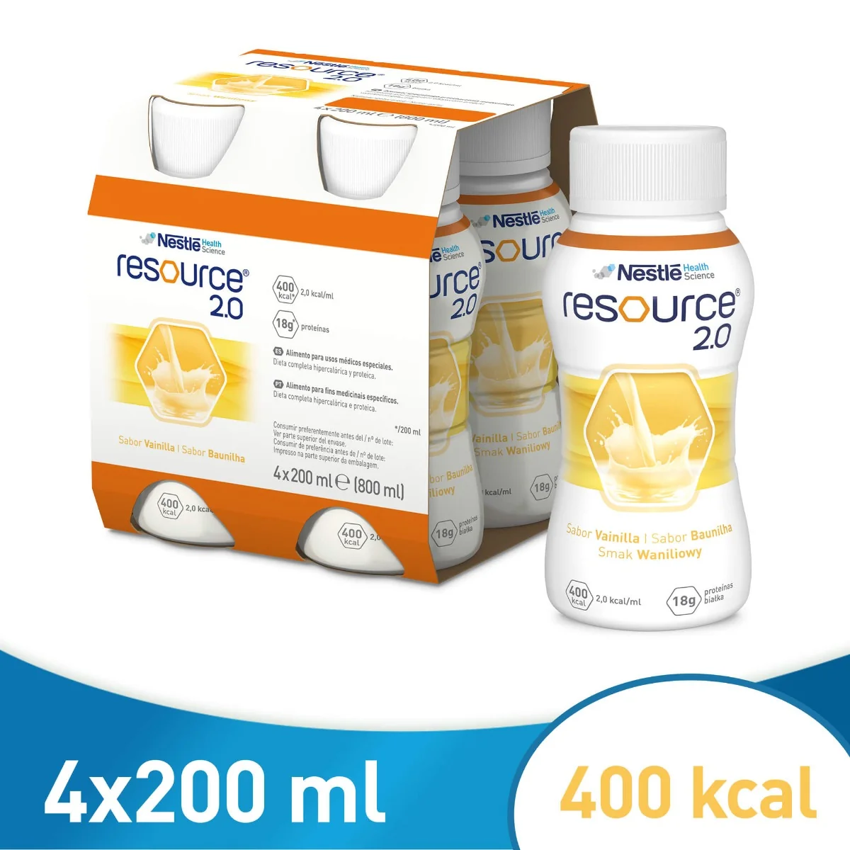 Nestle Resource 2.0 smak waniliowy, 4x200 ml