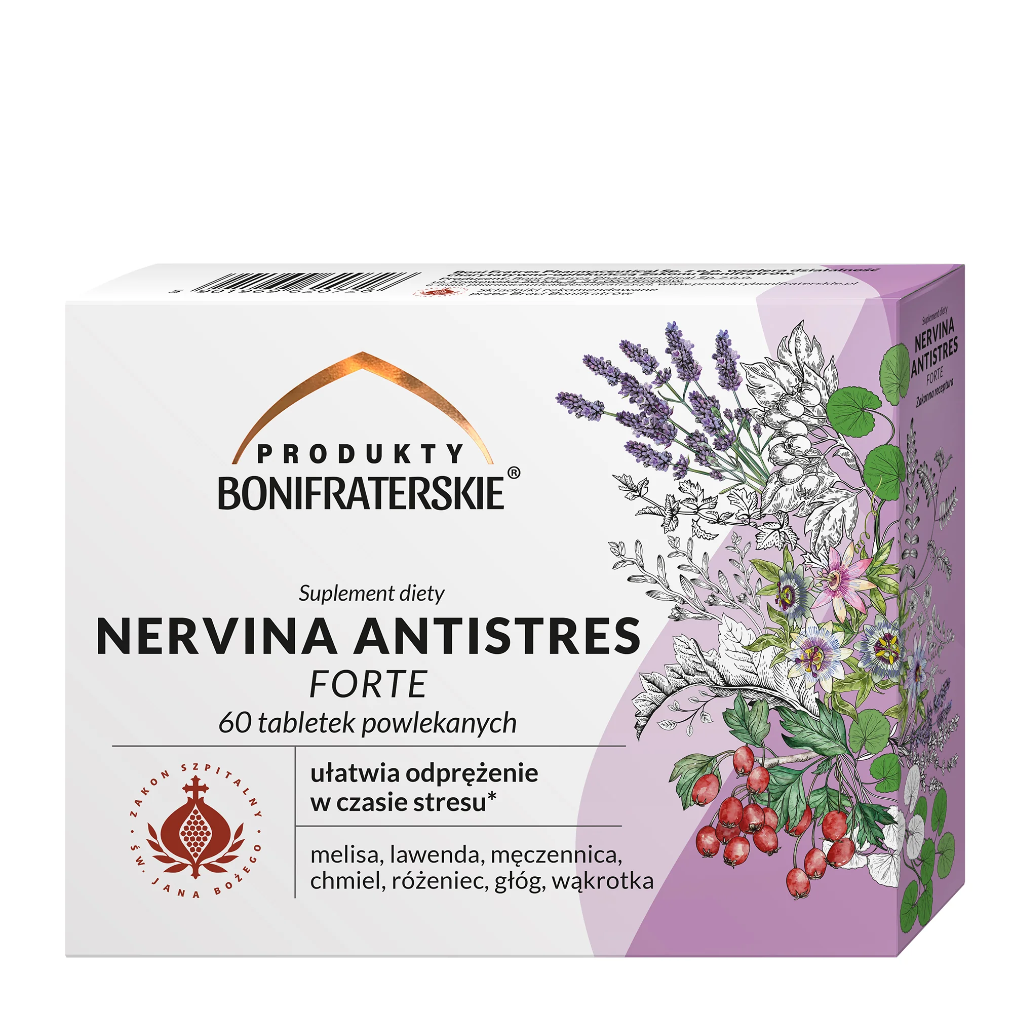 Nervina Antistress Forte suplement diety, 60 tabletek