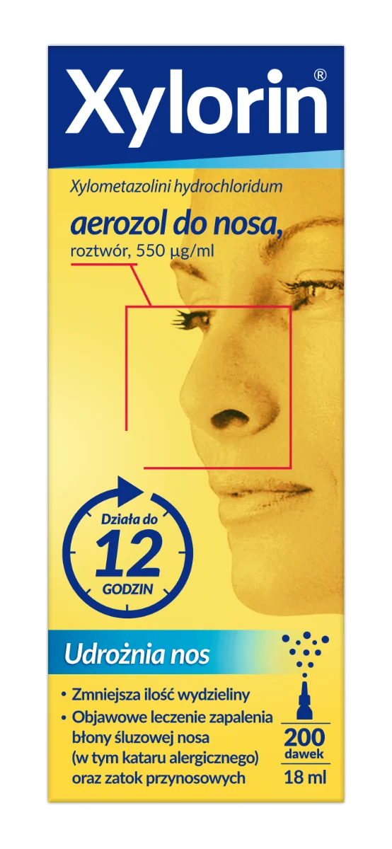 Xylorin 550 μg/ml, aerozol do nosa, 18 ml