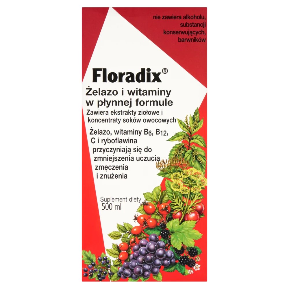 Floradix żelazo i witaminy w płynie, 500 ml