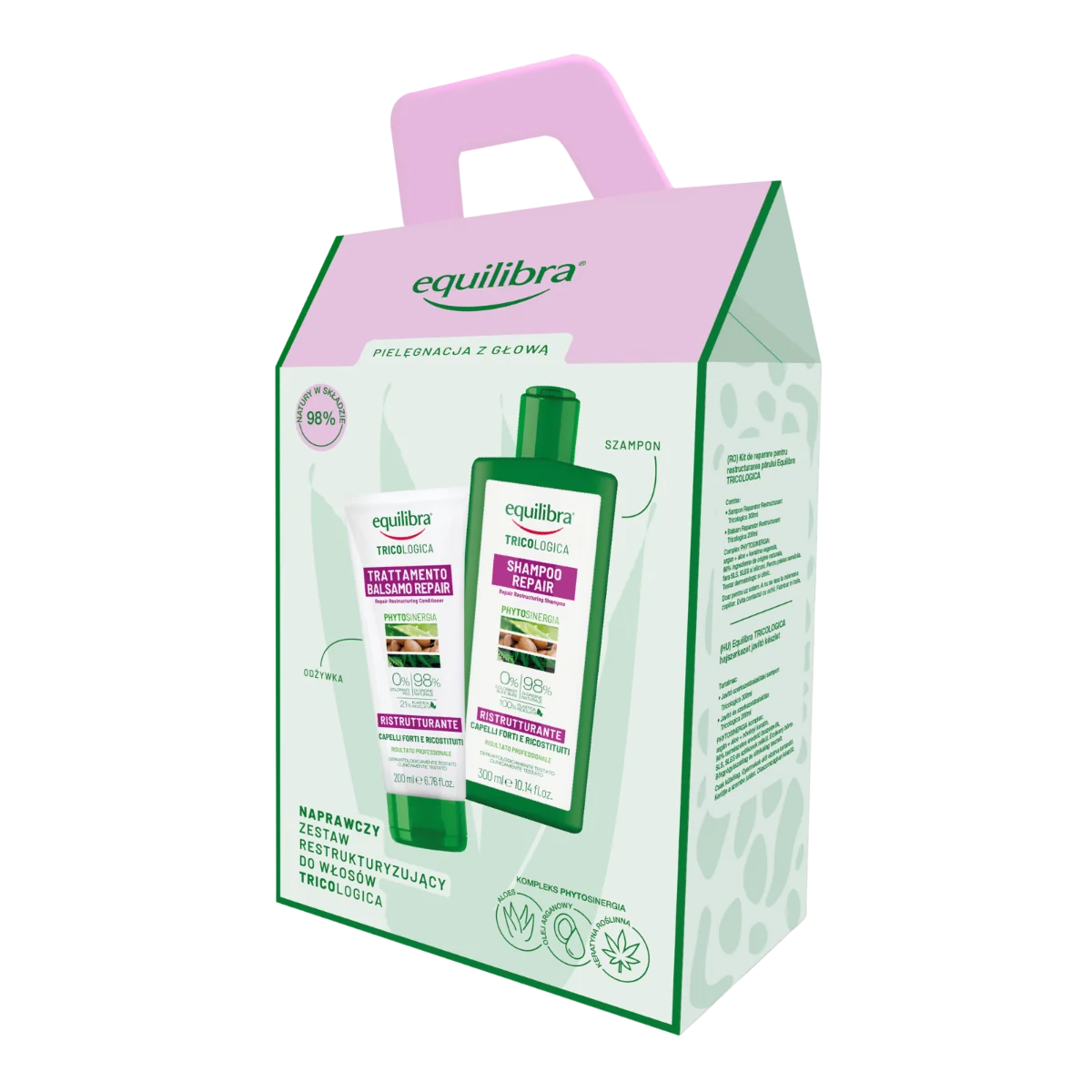 EQUILIBRA Tricologica Zestaw naprawczy, Szampon 300 ml + Odżywka 200 ml