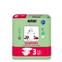 Muumi Baby 3, Pieluszki Ekologiczne 5-8 KG, 50 szt.